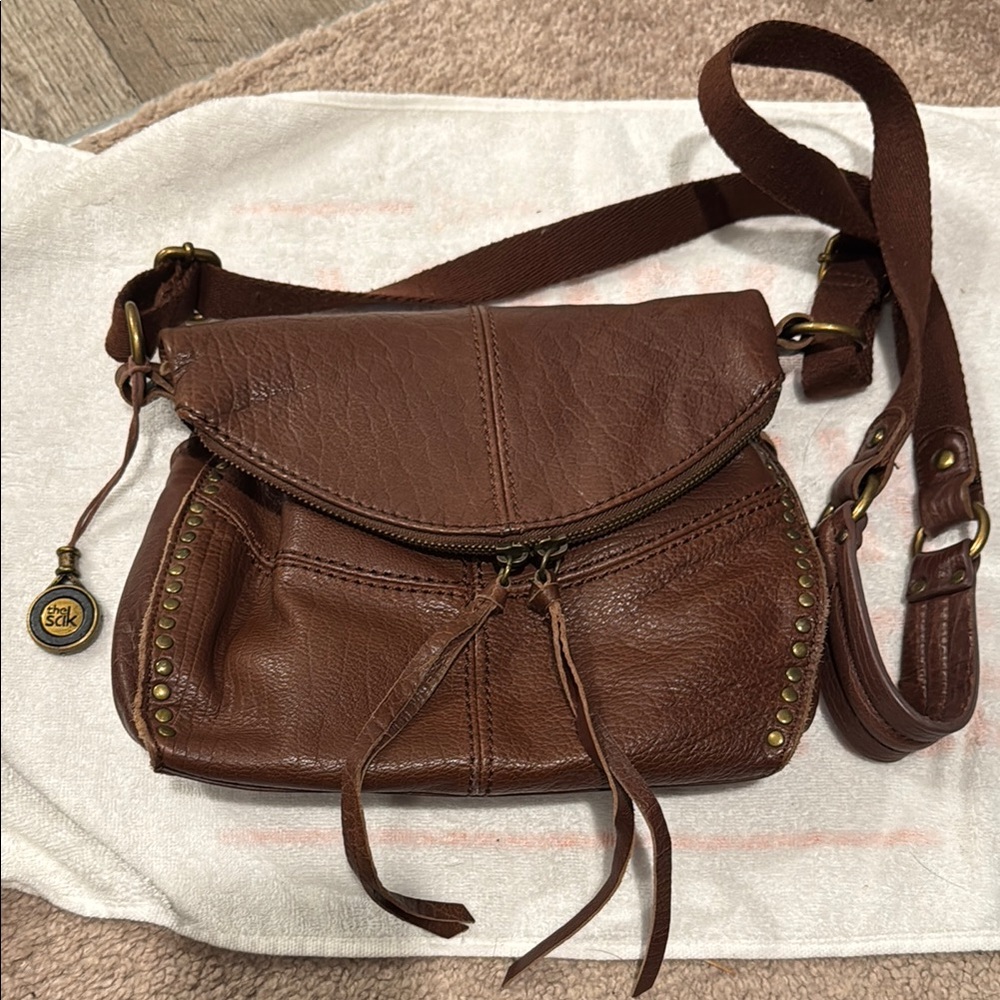 The Sak Brown Leather Crossbody Bag